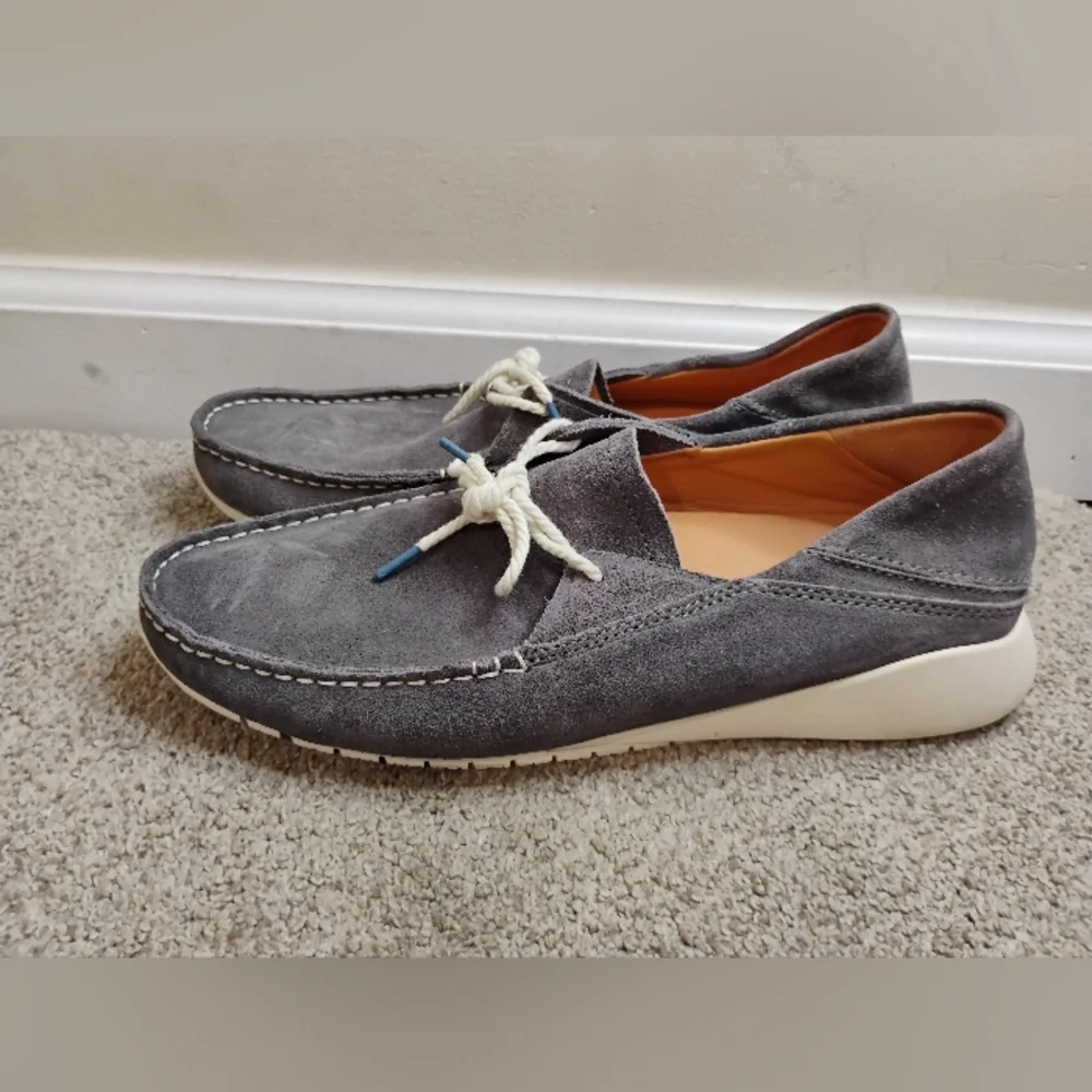 Olukai Men Size 9M Gray Suede Men's Loafers